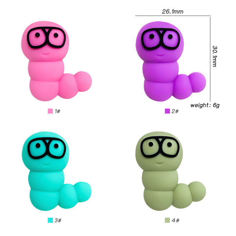 Wholesale 10pcs Colorful caterpillar 3D Focal Beads