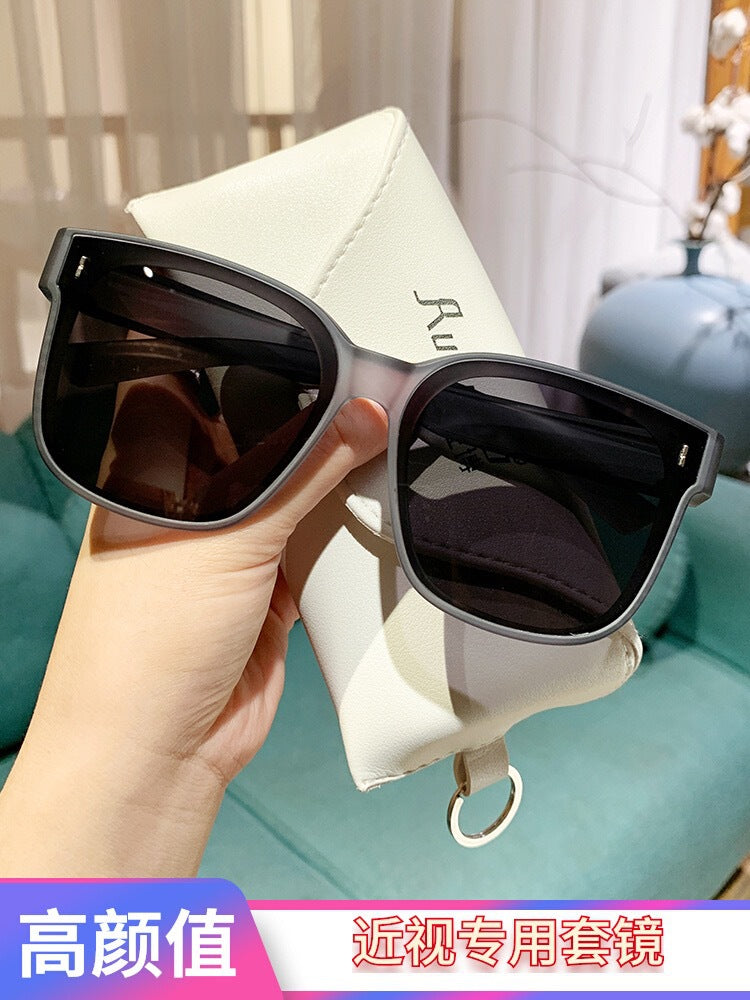 Wholesale Summer sun protection polarized glasses with myopia cover, one mirror for two purposes, driving fashionable sunglasses