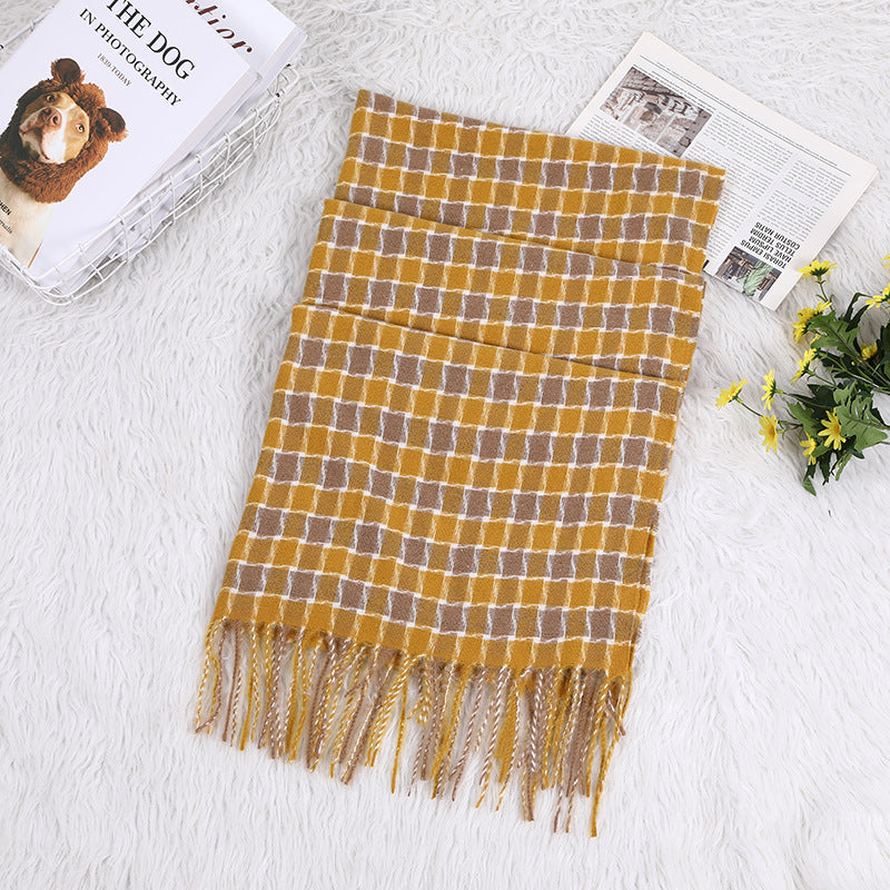 Wholesale Long Imitation Cashmere Small Plaid Scarf