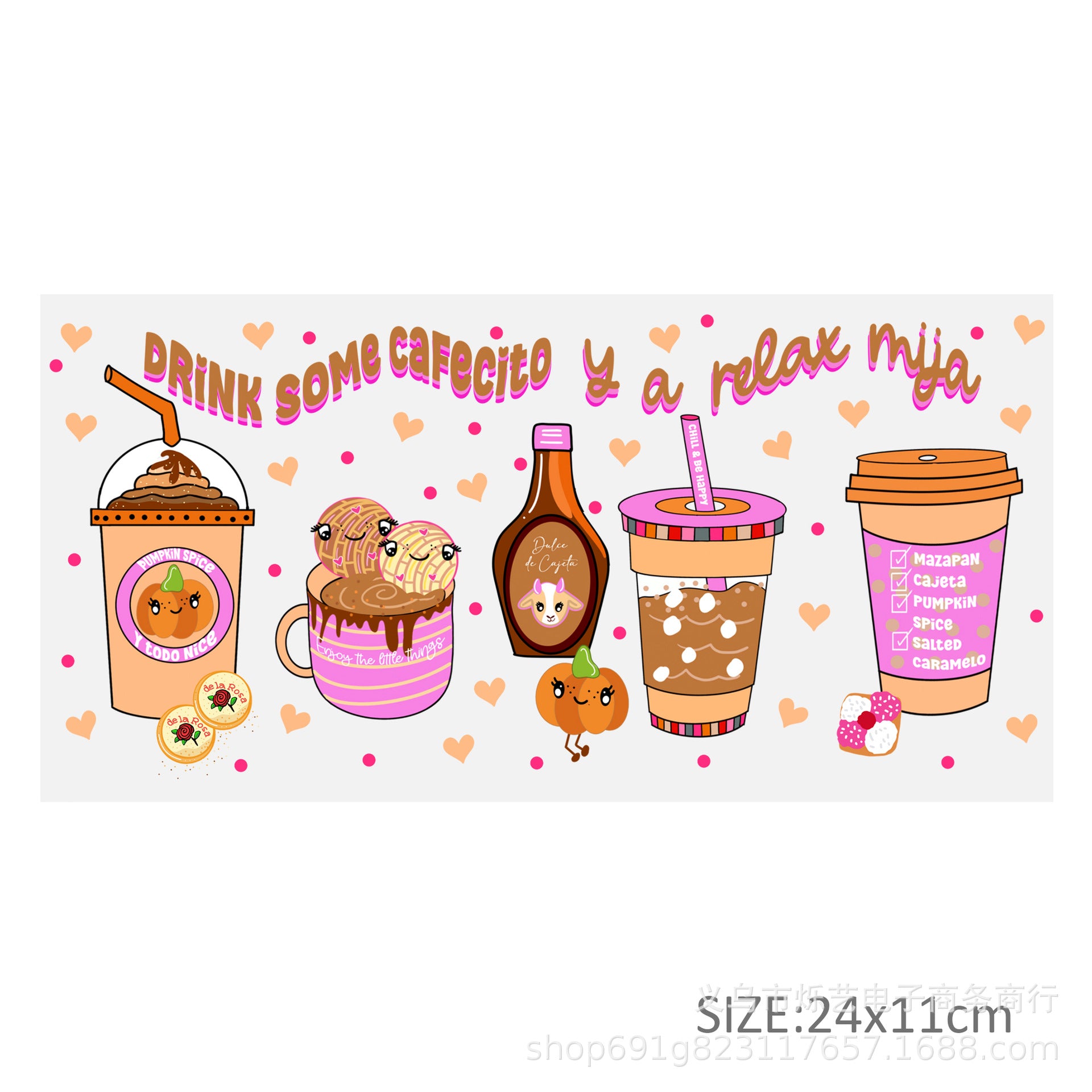 Wholesale Drink series transparent 16oz Cup UV DTF Wraps