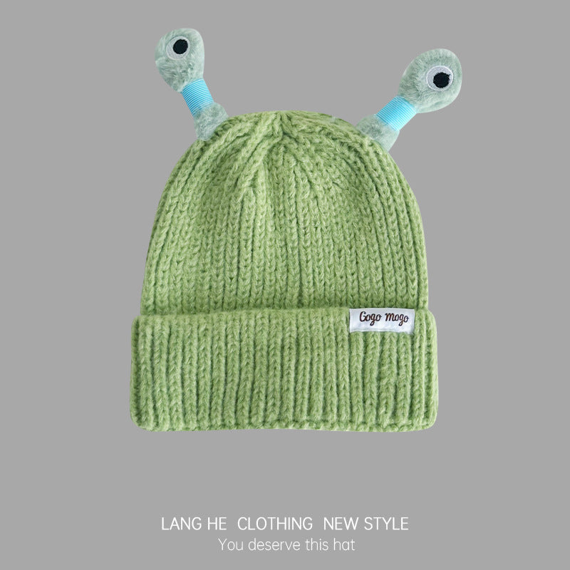 Wholesale Winter Cartoon Funny Eyes and Glowing Tentacles Parent-child Knitted Wool Hat