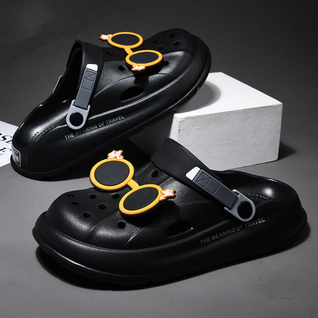 Wholesale Men's summer thick-soled casual sports non-slip soft-soled sandals outdoor dual-use drooping beach slippers