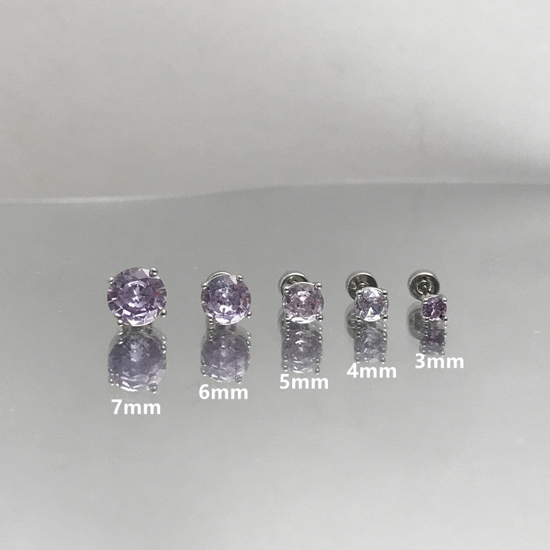 Wholesale Flash Series Huazi claw-set zircon ear bone stud earrings