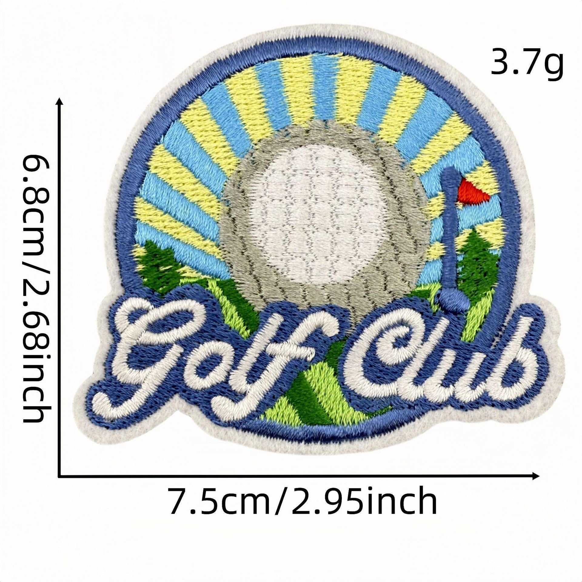 Wholesale Cartoon Golf Embroidered Iron On Patch Green Decorative Cloth Patch For Clothing Bags And DIY Crafts