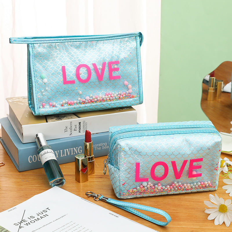 Wholesale Polyester Cosmetic Bags, Cartoon Storage Bags, Rolling Ball Cosmetic Bags