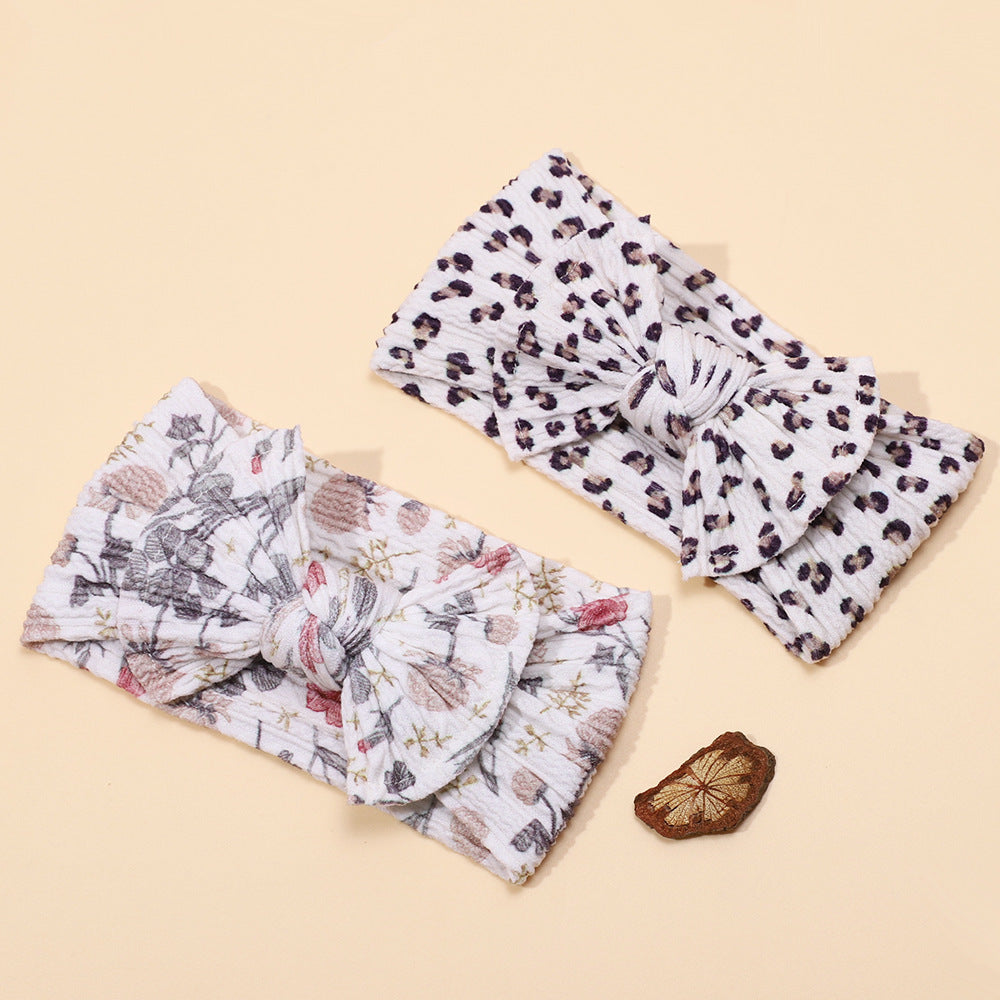Wholesale Printed Bow Fabric Children's Headbands