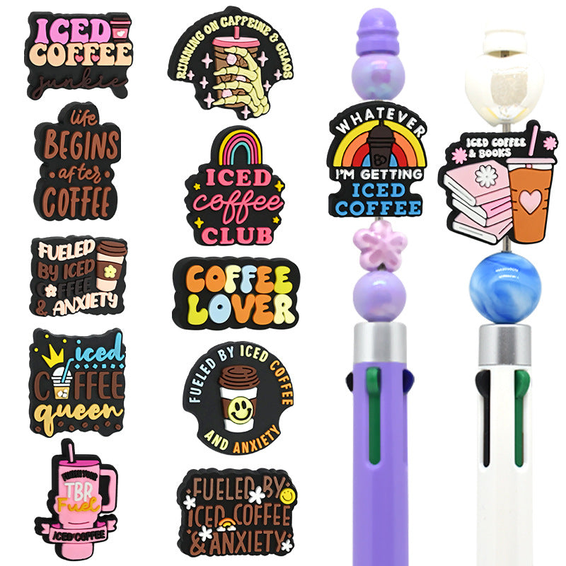 WholesaleRandom 100pcs Cartoon coffee letter bead Focal Beads
