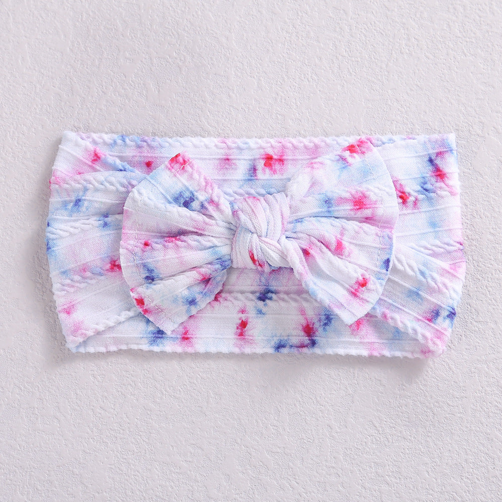 Wholesale Wide Edge Jacquard Bow Nylon Children's Headbands
