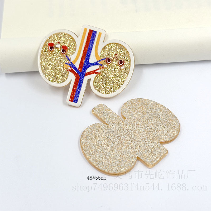 Wholesale 50pcs Loose Powder Cartoon Cartoon Organ Acrylic DIY Patch Accessories
