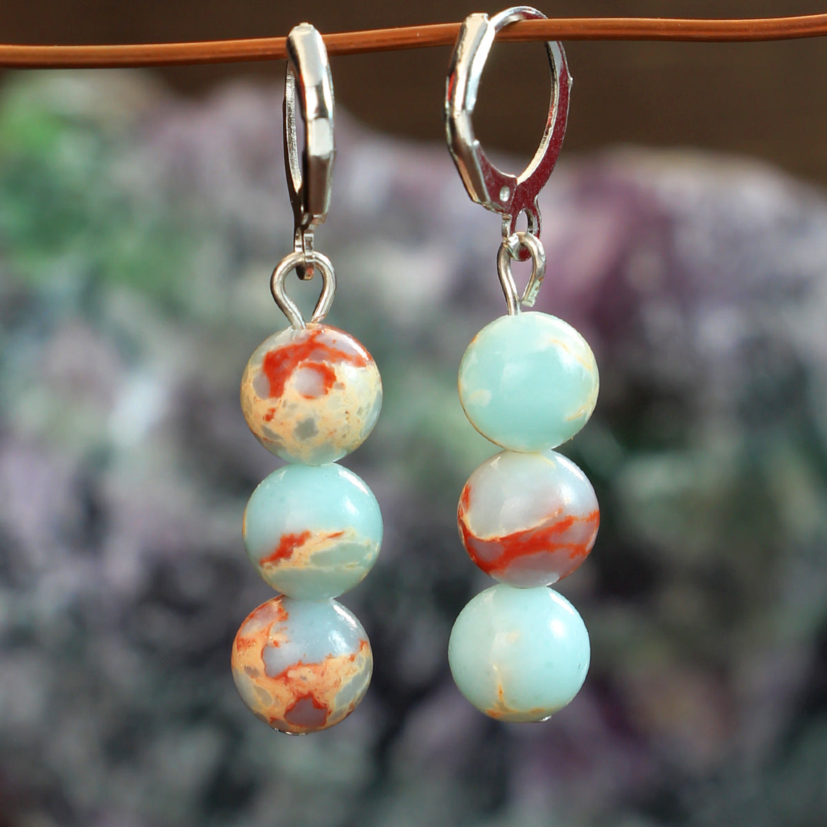 Wholesale Bohemian style natural stone earrings