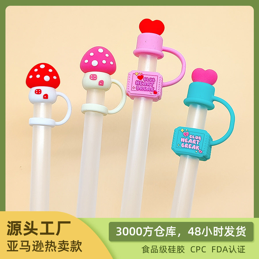 Wholesale 20pcs 10mm food grade silicone  straw dust cap