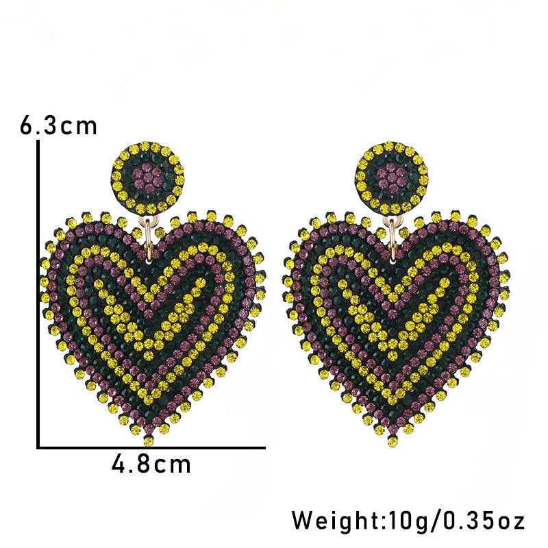 Wholesale Music Carnival Earrings Super Flash Set Rhinestone Exaggerated Hand Earrings