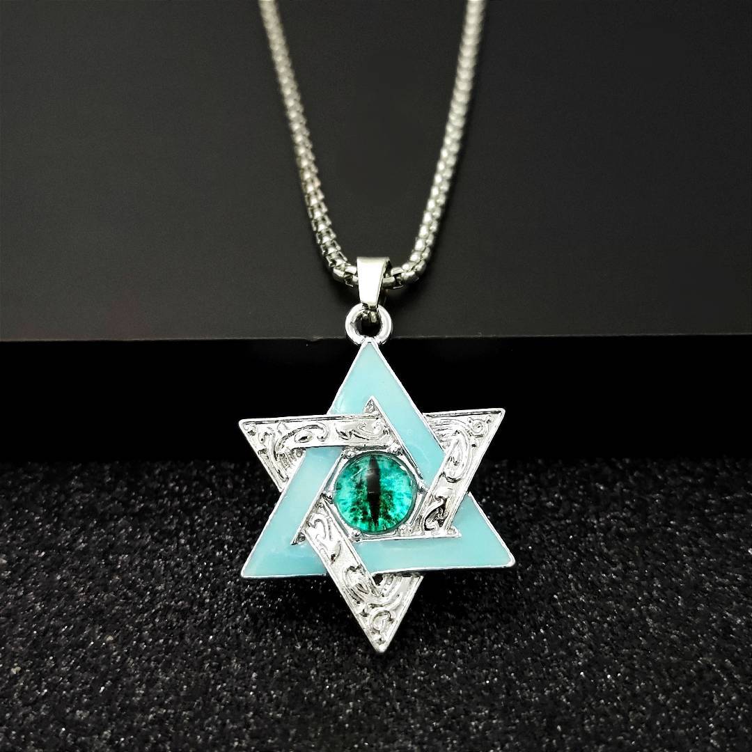 Wholesale Luminous Six-Pointed Star Demon's Eye Necklace