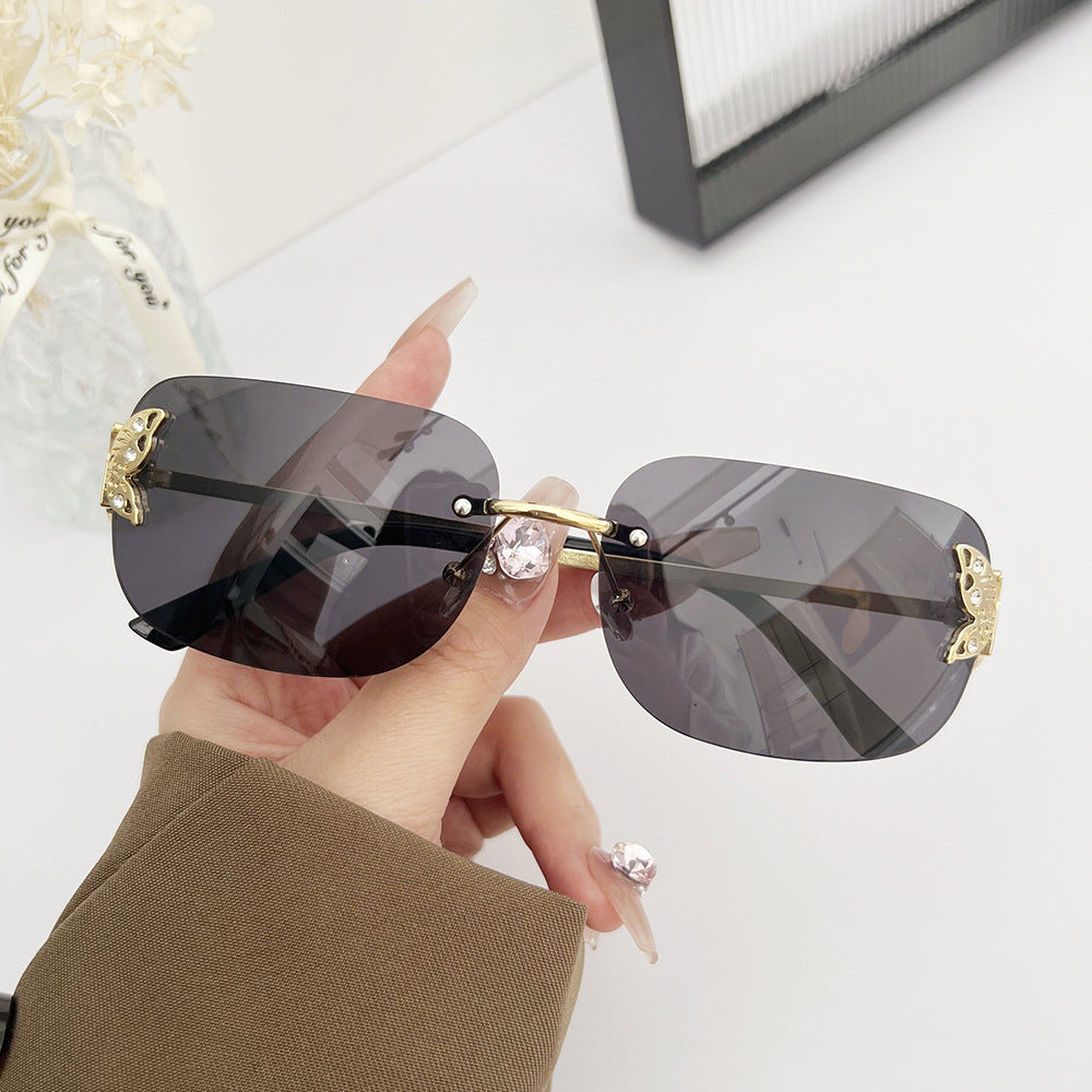 Wholesale Personalized Butterfly Square Frameless Sunglasses