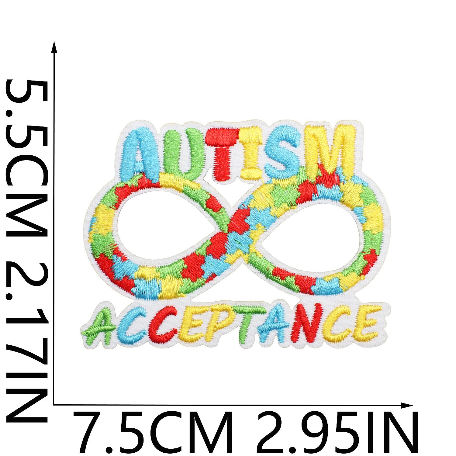 Wholesale Trendy Autism Awareness Embroidered Iron On Patches Butterfly Heart Design Clothing Accessory