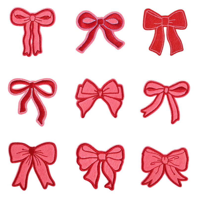 Wholesale 9 Piece Butterfly Bow Embroidered Patches Trendy DIY Fashion Accessory For Clothing Bags Hats Towels Gift Boutique Resale