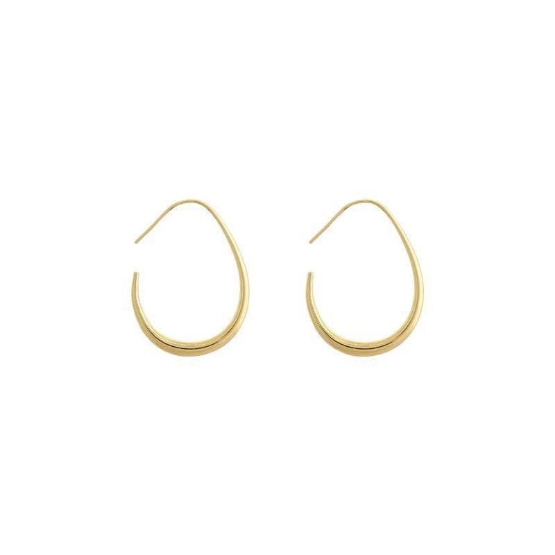 Wholesale Zinc Alloy Geometric Teardrop Earrings For Women Minimalist Silver Tone Everyday Jewelry Chic Boutique Resale Accessory