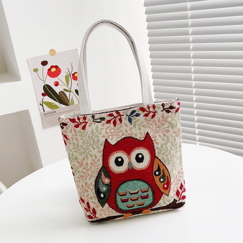 Wholesale Nylon Ethnic Style Elephant Pattern Embroidery Handbag