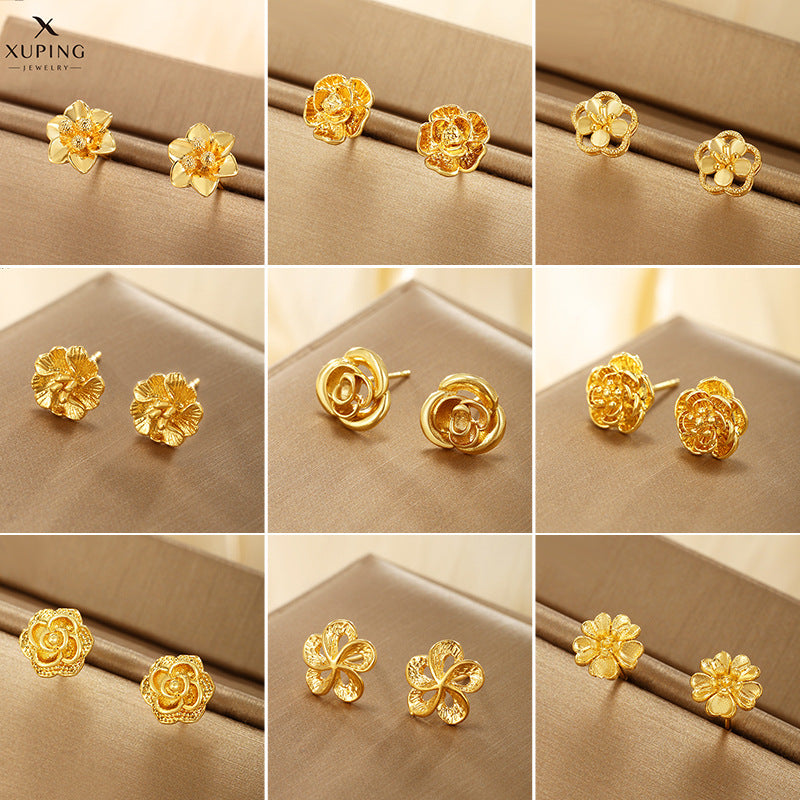 Wholesale Fairy Style Plants Flowers Vintage Simple Style Design Earstuds