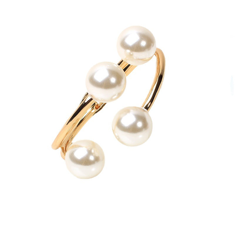 Wholesale Pearl double-layer semi open Layered Bracelet Set