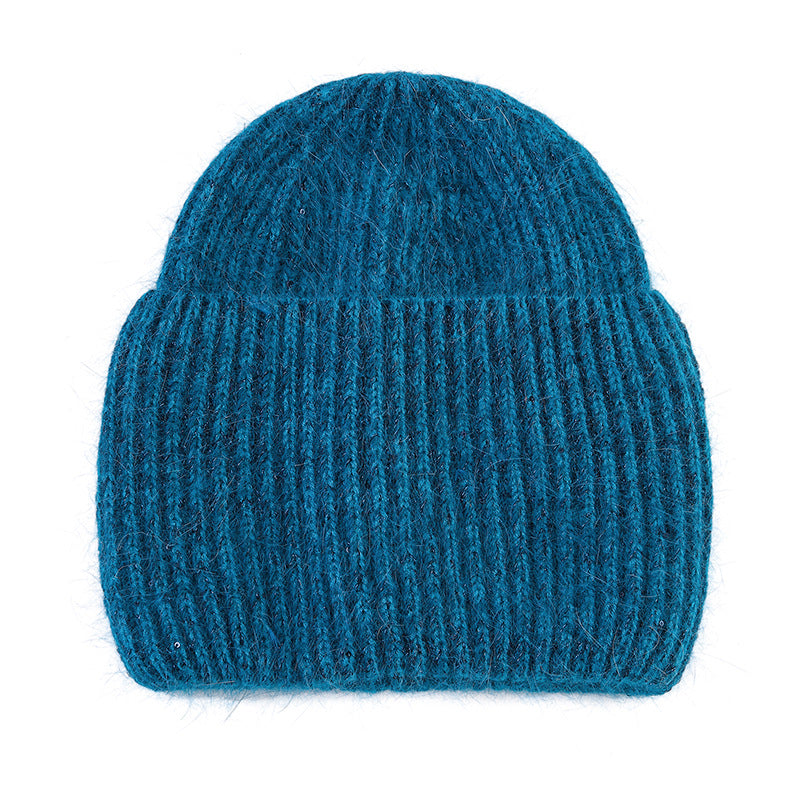 Wholesale Winter Knitted Hat Men's Woolen Hat Thickened Pure Rabbit Velvet Shiny Knitted Hat