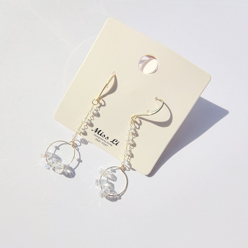 Wholesale Genuine Gold 925 Silver Needle Geometric Tassel Earrings