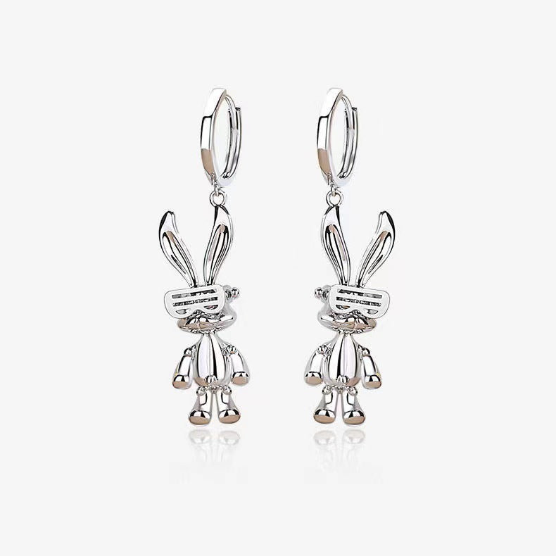 Wholesale Wholesale Hip Hop Mechanical Rabbit Earrings