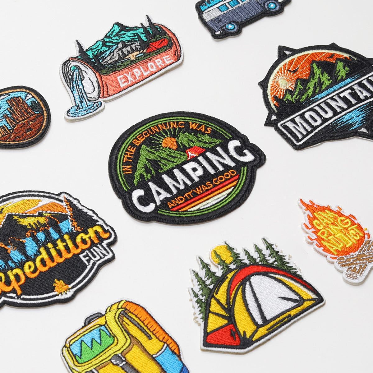 Wholesale Twill Self Adhesive Embroidered Patch Set Decorative Accent For Towels And Outdoor Camping Gear Gift Resale