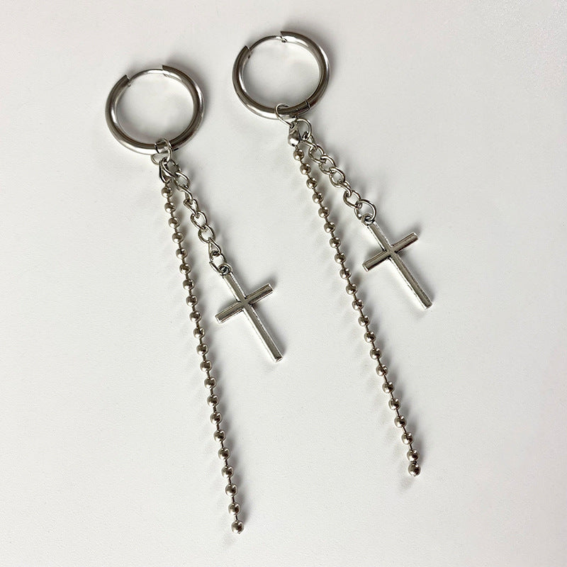 Wholesale 3 Pairs/pack Western Style Cactus Cross Feather Metal Earrings