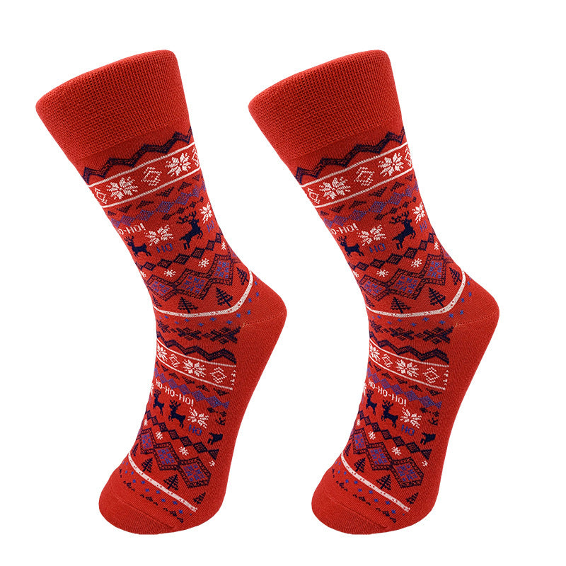 Wholesale European and American Santa Claus Mid Tube Personalized Cotton Reindeer Trendy Socks