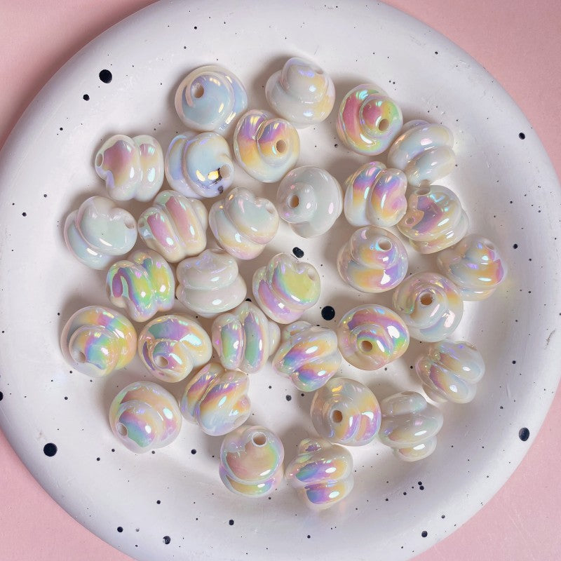 Cuentas de cuerdas colgantes hechas a mano de diy de 10 piezas de crema para el paquete