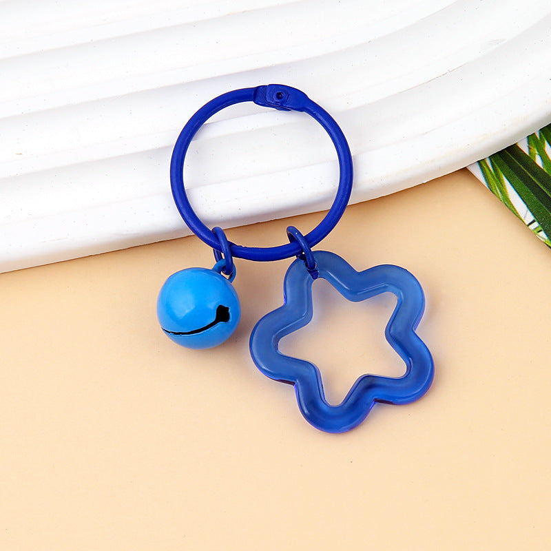 Wholesale Small fresh colorful flower bell keychain
