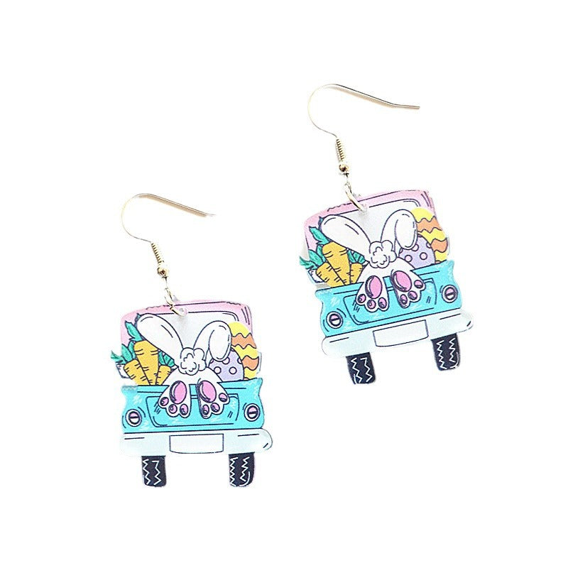Wholesale Easter Gnome Egg Bunny Acrylic Printed Earrings