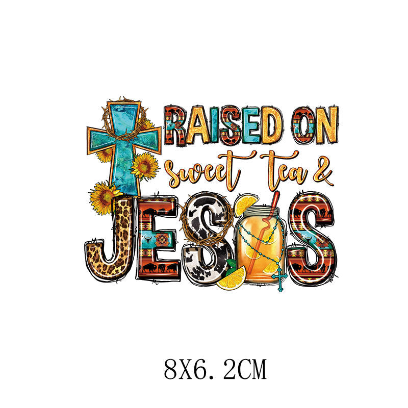 Wholesale  5pcs/pack   Sunflower letter heat transfer sticker pattern     UV DTF Ready to Press Transfers Wraps