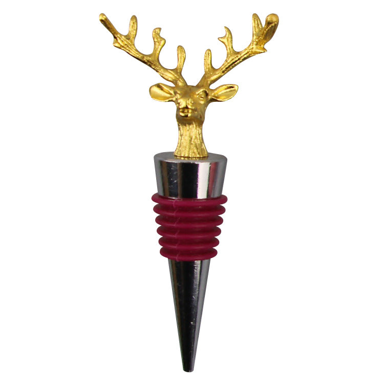 Wholesale DIY Golden Deer Head Zinc Alloy Red Wine Bottles