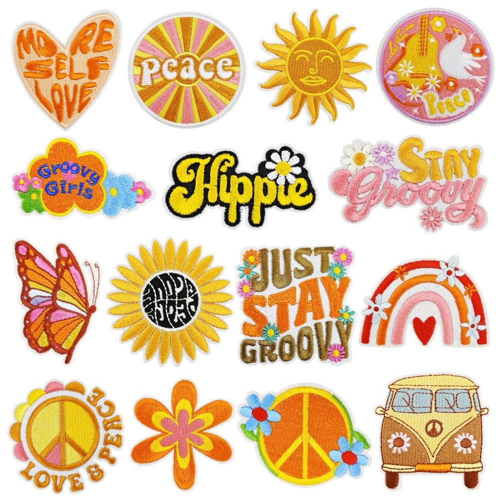 Wholesale Trendy Embroidered Hippie Patch Decorative Accent For Bags DIY Craft Supply Resale