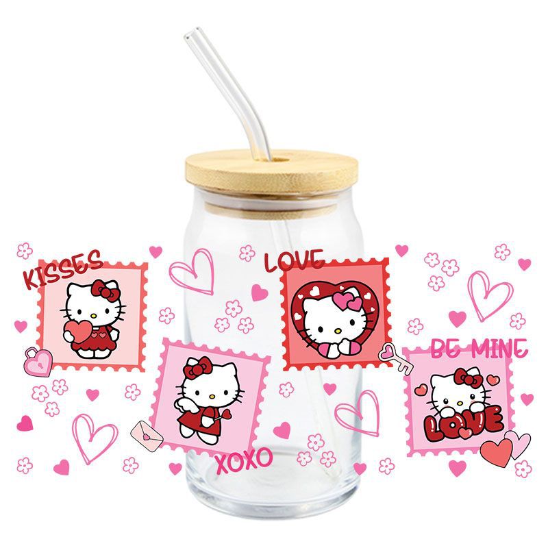 Wholesale 5pcs Cartoon Cute Cat 16oz Cup UV DTF Wraps OLY Exclusive