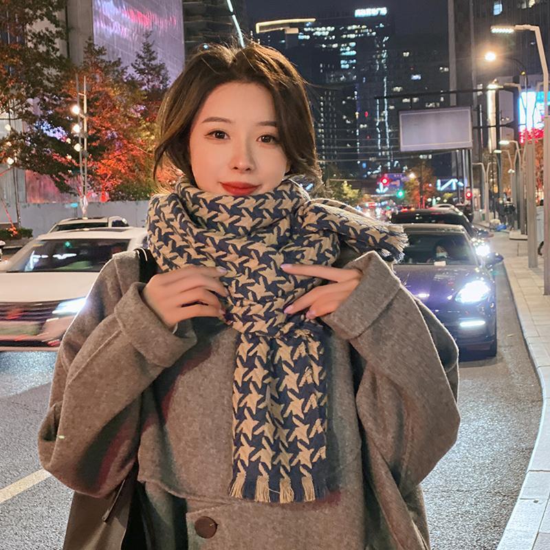 Wholesale Wool Acrylic Houndstooth Scarf