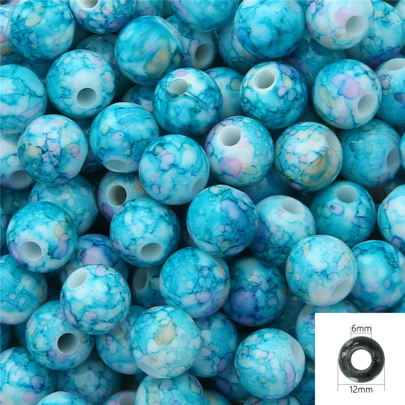 Al por mayor 30 piezas de flores, imitación de círculo de flores, cuentas de acrílico de perla