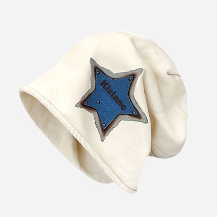 Wholesale Wasteland Style Star Print Pattern Rivet Distressed Pile Hat