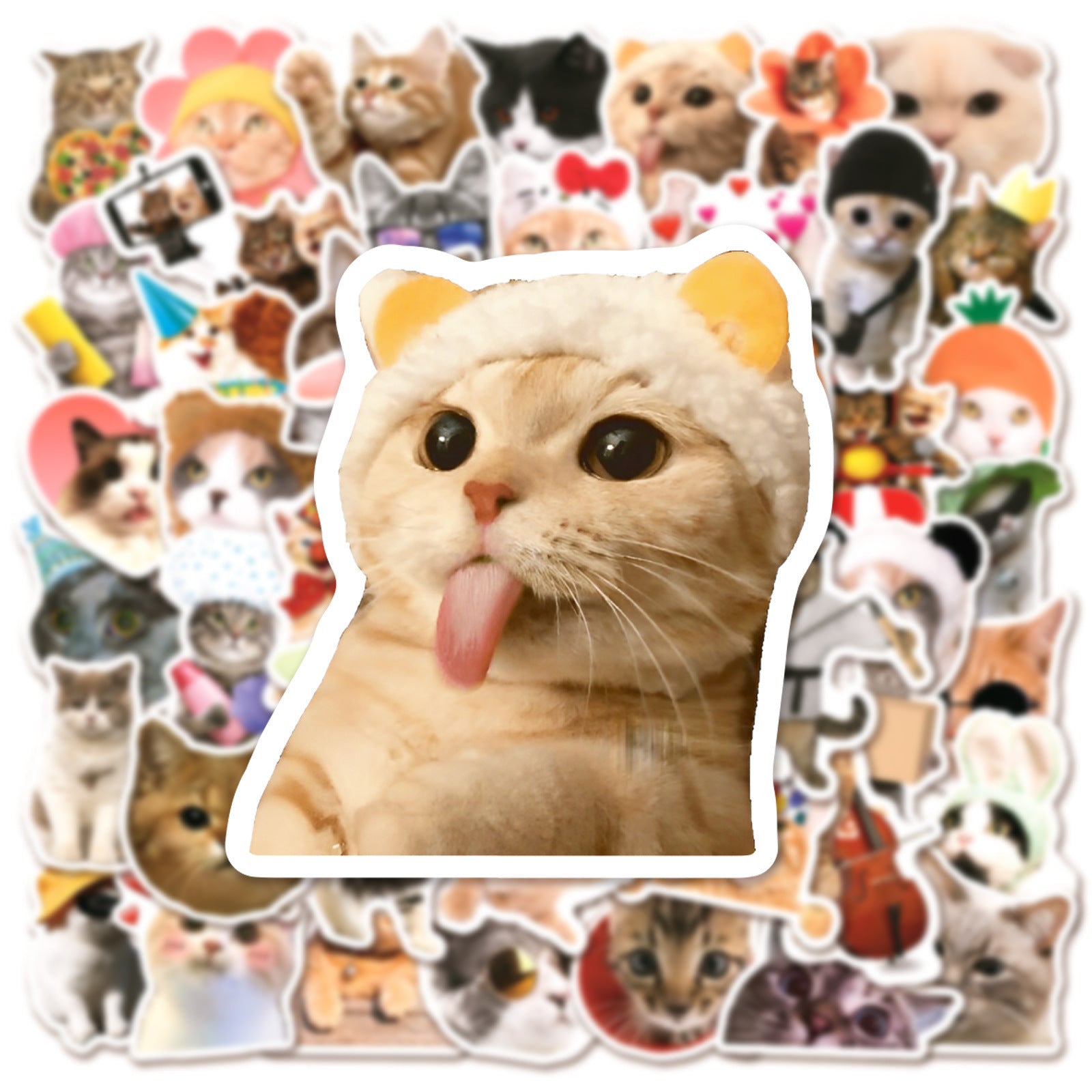 Wholesale PVC Waterproof Adhesive Cat Cute Stickers