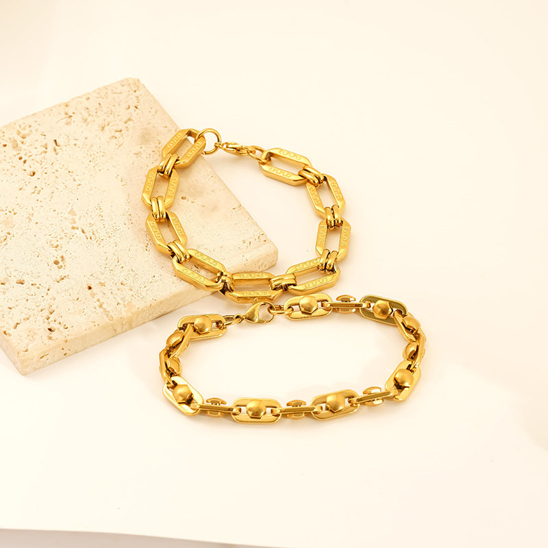 Wholesale fashion stainless steel hip-hop bracelet  unisex jewelry