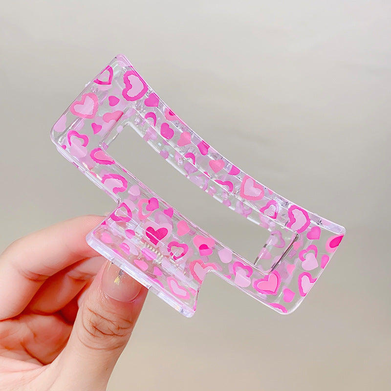 Wholesale Plastic Floral Transparent Grip Hair Clips