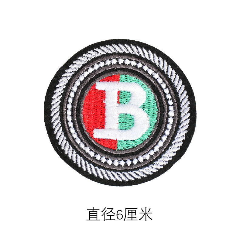 Wholesale Stylish Rayon Embroidered Round Lion Letter Patch For Coat Repair And Decoration