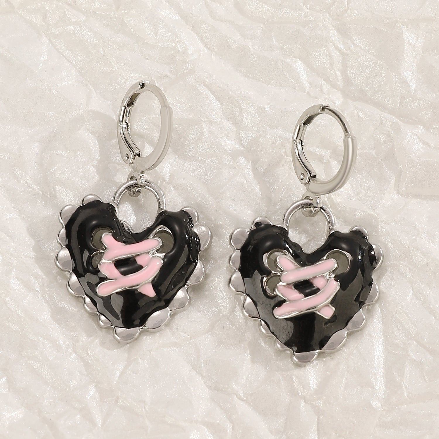 Wholesale Trendy Silver Cross Earrings For Women Hip Hop Party Jewelry Gift Boutique Accessory