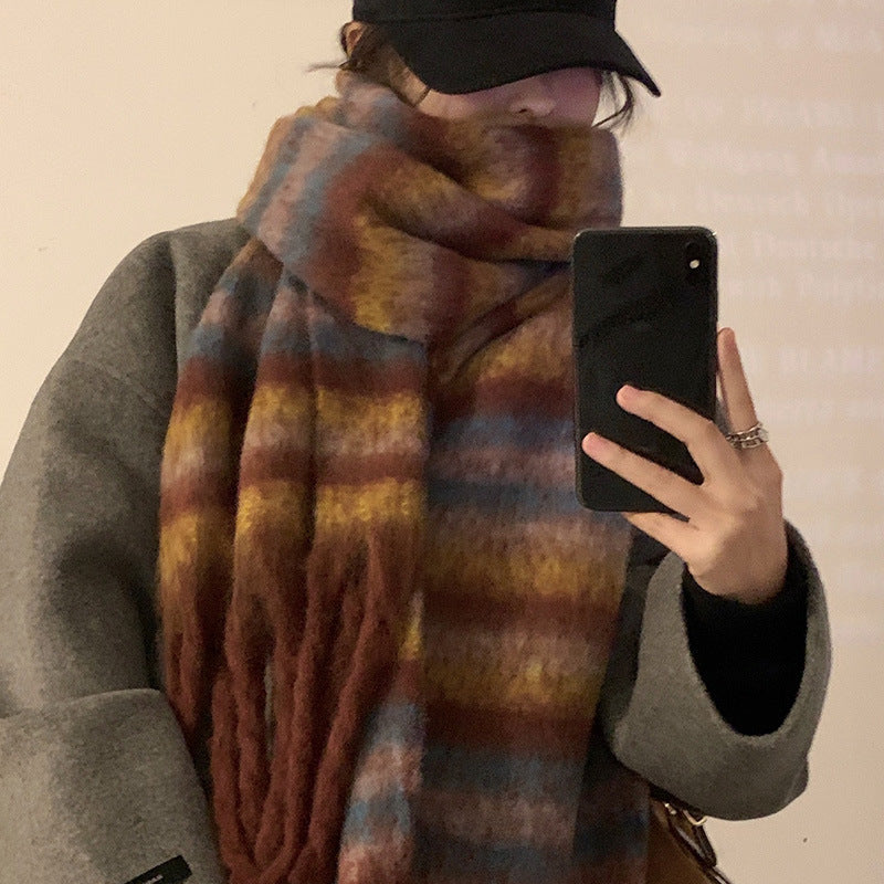 Wholesale New Character Cashmere Thick Warm Scarf in Autumn and Winter