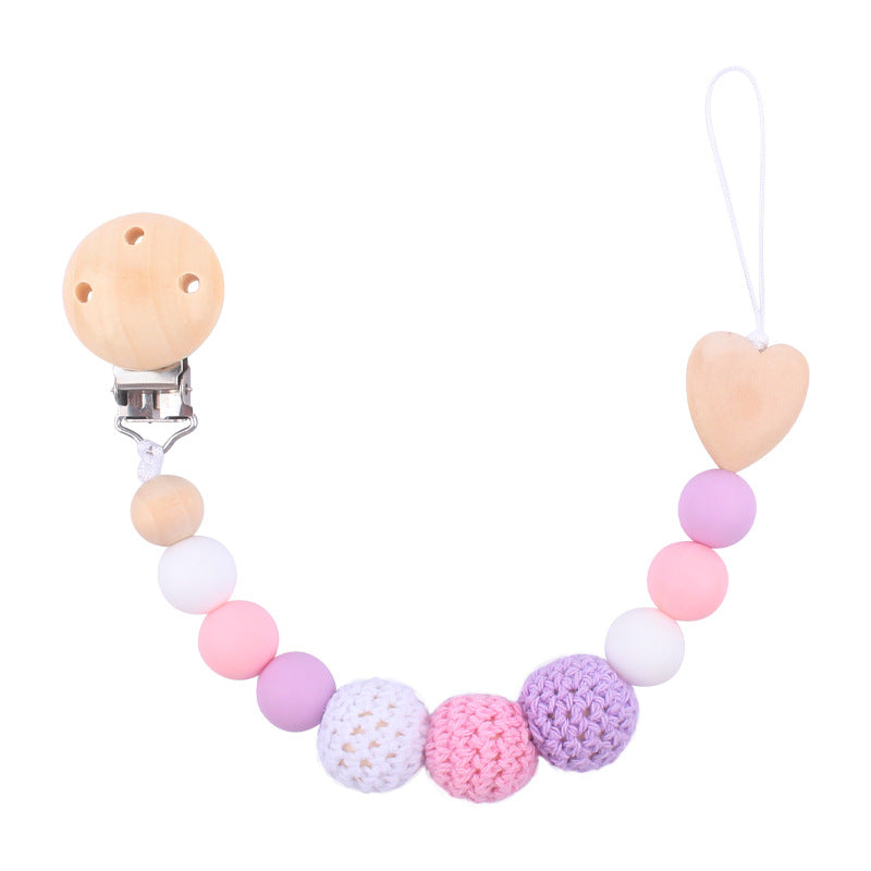 Wholesale DIY Yarn Ball Baby Teether Pacifier Chain