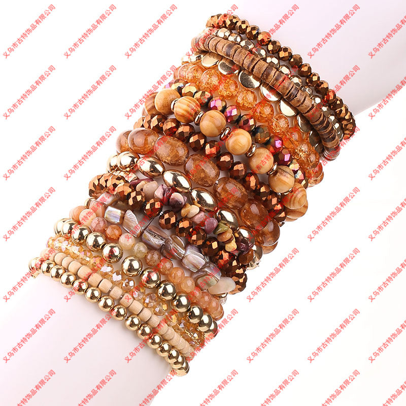 Wholesale 12 Bohemian Style Beach Fashion Hand Woven Bracelet Multi Piece Set