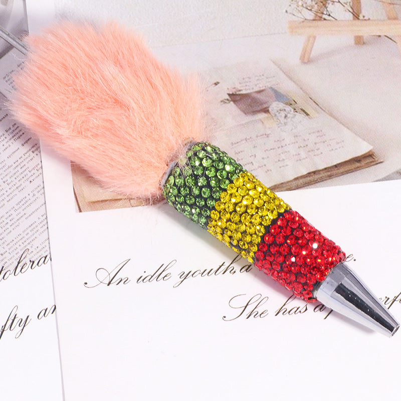 Wholesale 5pcs Multi colored plush rainbow beadable pens