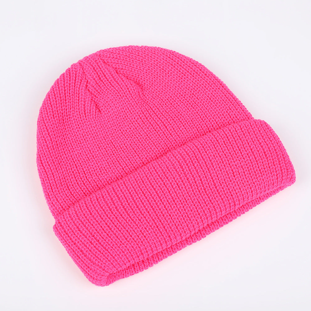 Wholesale Round Top Solid Color Knitted Melon Pea Hat